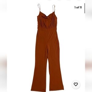 Jason Wu Jumpsuit Brown Emmett Stretch Embellished Rhinestones